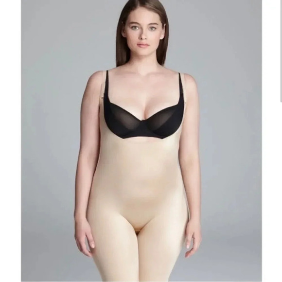 SPANX Slimplicity Open-Bust Mid-Thigh Bodysuit Shapewear - Picture 1 of 14